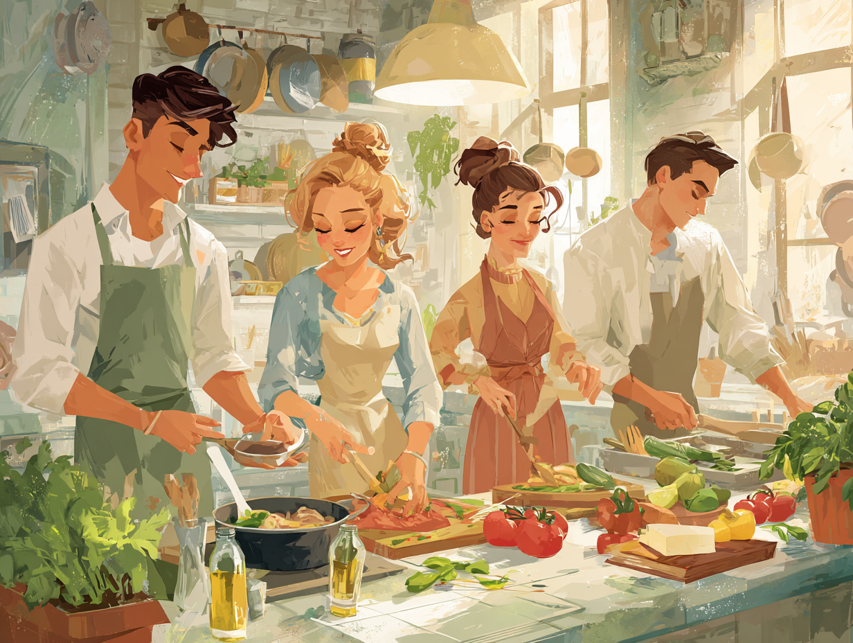 Різноманітні свіжі інгредієнти для збалансованого харчування