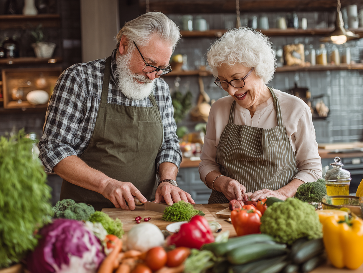 Люди різного віку готують здорову та смачну їжу